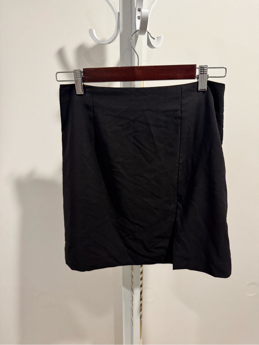Hutch Black Mini Skirt with Subtle Wrap Detail